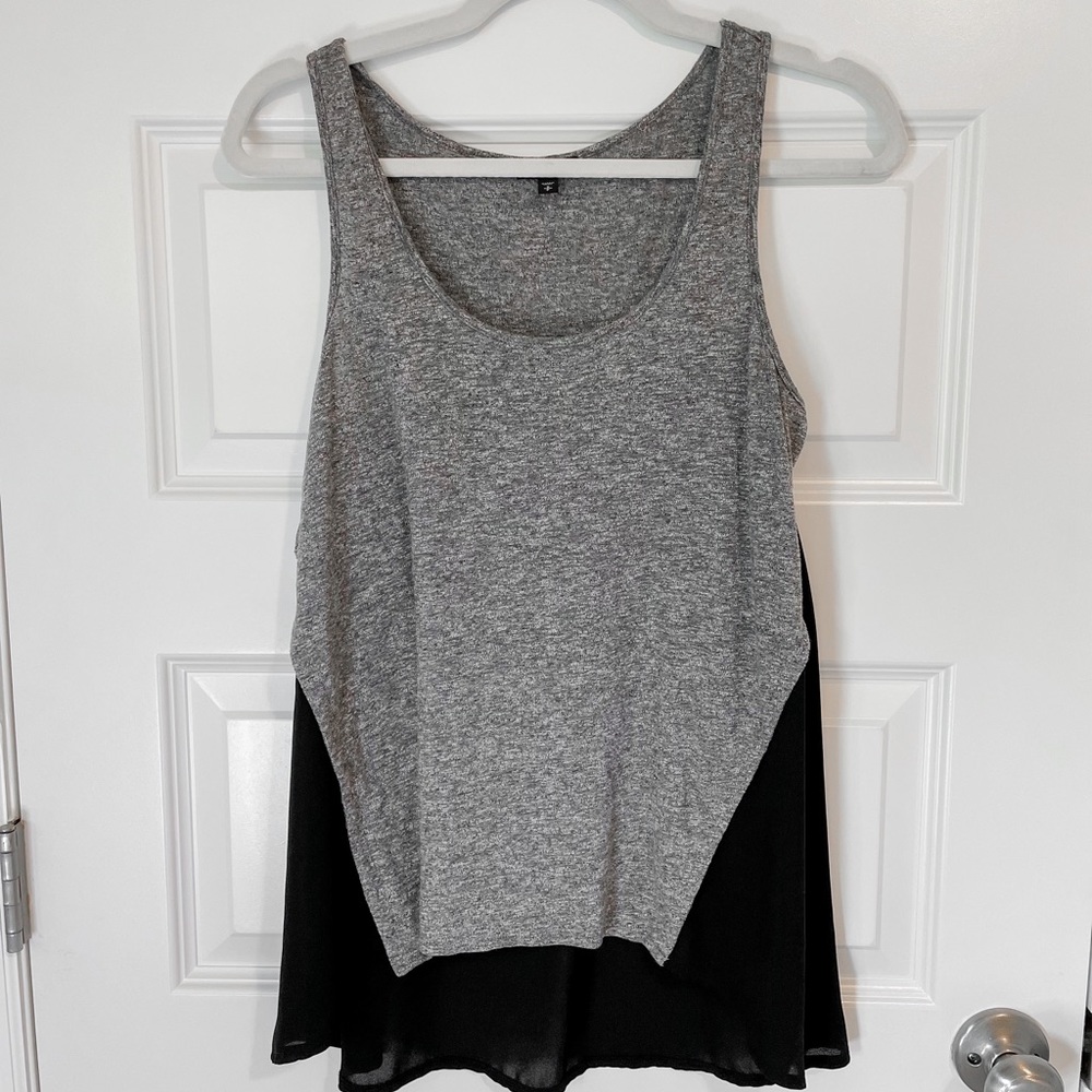 Express cotton jersey tank with sheer back - S